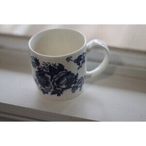 Roy Kirkham Blue Victoriana Mug Set Of 4 Fine Bone China Flowers England New